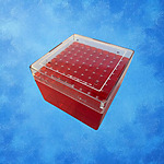 GC-Kryobox mit 81er Raster (9x9) 4,5/5ml rot, high